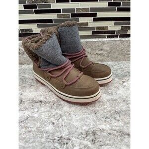 Maurices Women's Mandy Hybrid Duck Boots Brown Outdoor Winter Lace Up Size 8M